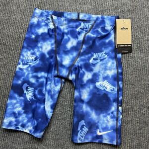 Nike Swim Men's HydraStrong Printed Jammer Swimsuit Blue Size 30 NWT Medium Sky